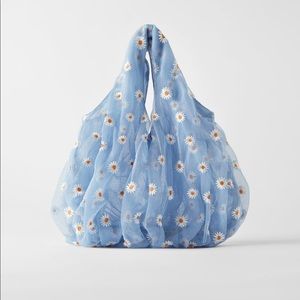 Zara Daisy Tulle Bucket Bag - NWT